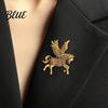 Wear-resistant Winged Horse Pin Flying Brooch Rhinestone Lapel Sparkling Retro