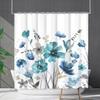 Green Plant Waterproof and Mildew-proof Polyester Bathroom Shower Curtain Shower Curtain Partition Curtain Free of Punching