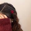 2UNITS Velvet Ribbon Clips - Holiday Hair Clamps for Ladies, Graceful Princess Snap Clips, Charming Simple Hair Adornments Set