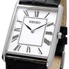 [Seiko] Seiko Men S Square deSign Quartz Watch Swr049 White Dial X Black Leather Band [parallel Imported Product]