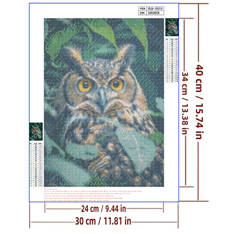5d DIY Diamond Painting Cross Stitch Cute Animal Owl Diamond Embroidery Mosaic Full Round Drill Home Decor