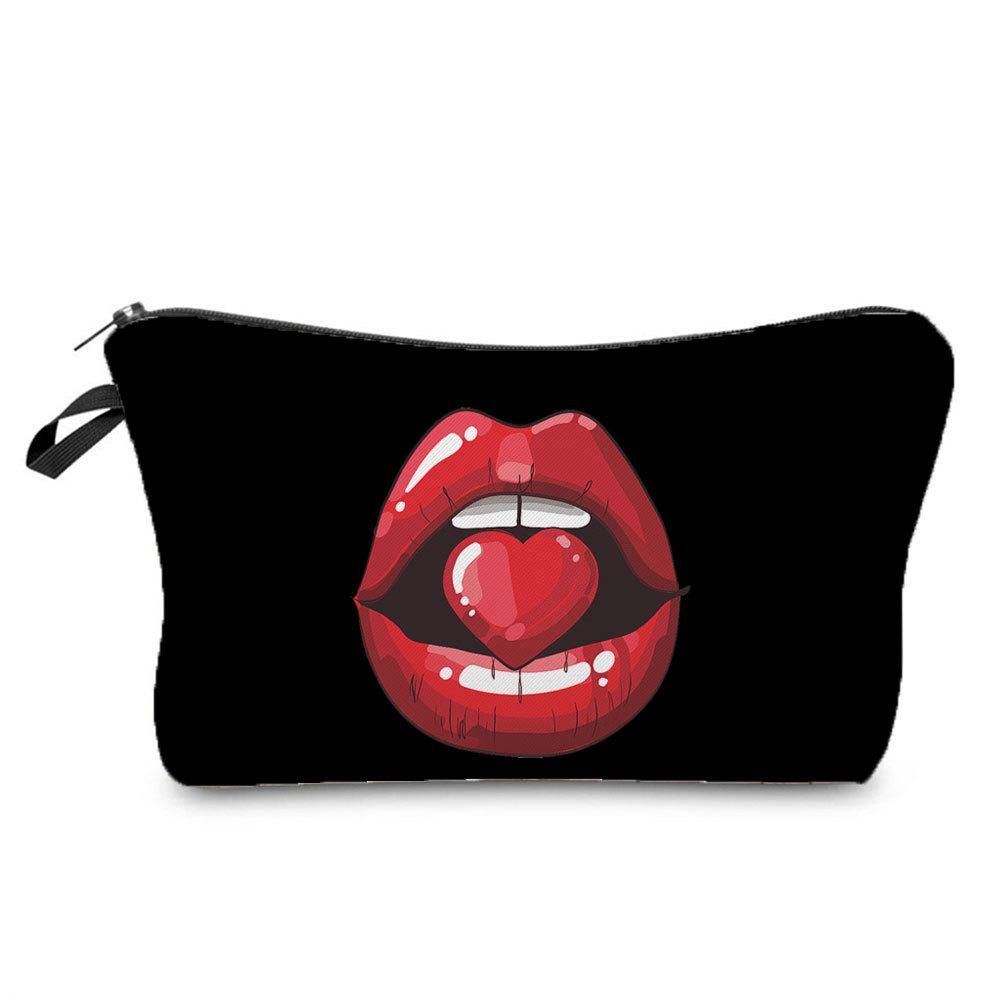 Women Lips Print Cosmetic Bag Toiletries Organize Travel Storage Case 6382