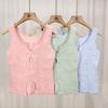 Dopamine Pink Hollow-out Knitted Vest Women's Summer Sweet Inner Wear Outerwear Vest Layered Camisole Top