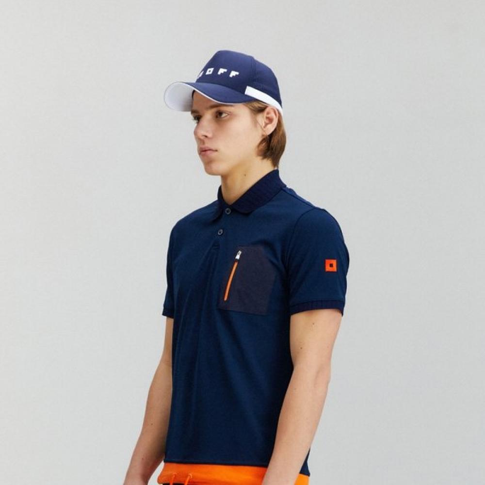 Onoff Men S Collar Neck ShorT Sleeve T ShirT Of9003ga Navy