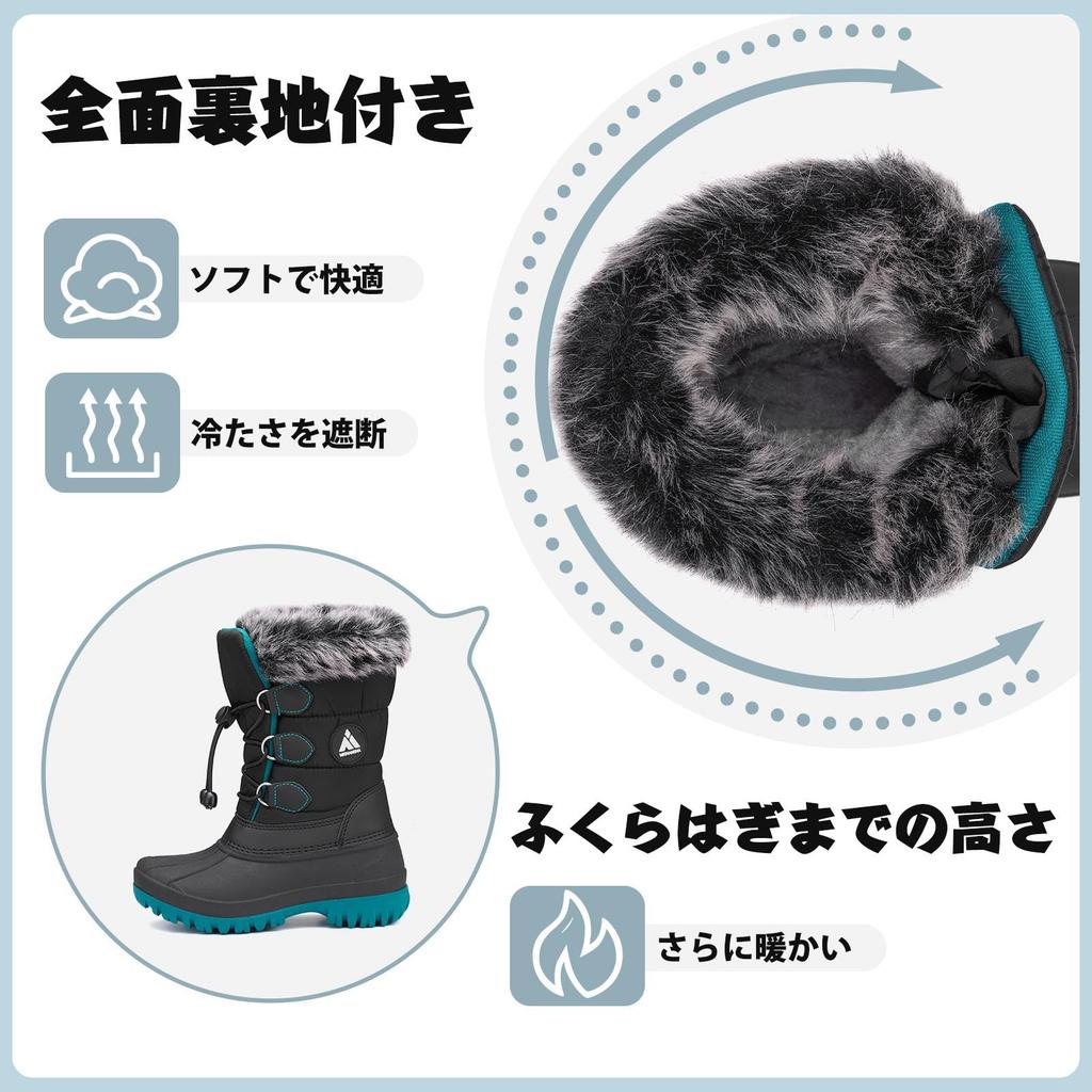 Mishansha Snow Boots for Boys and Cold Winter Boots for Outdoor Perfect for and Playing in the Size Kids' Girls, Fleece-Lined, Weather, Non-Slip,