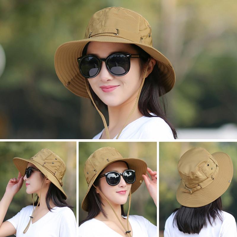 1 stk Caps Fiske Camping Ensfarget Solbøttehatt Sommer Polyester UV-beskyttelse Kvinner