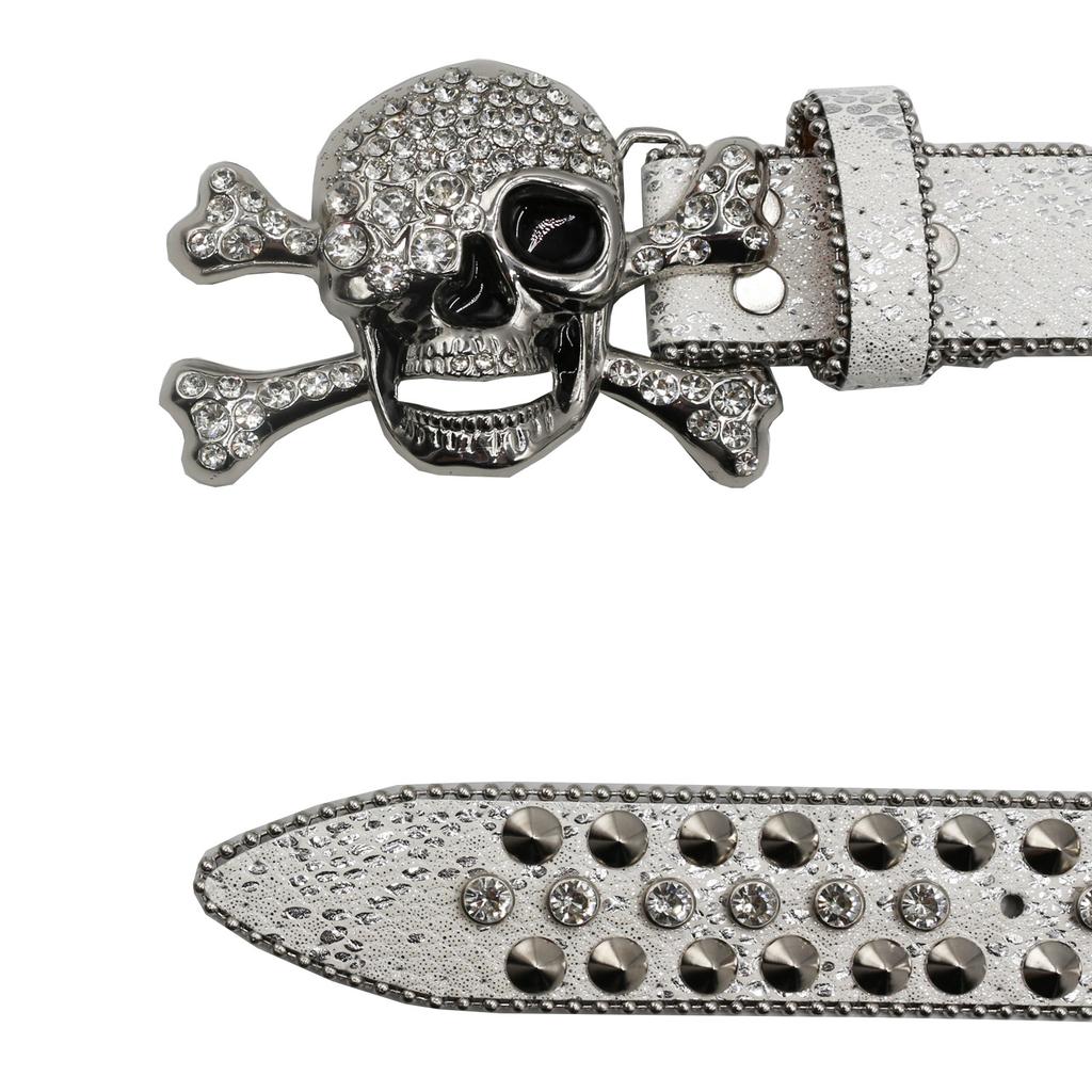 Inlaid Rhinestone Belt for Men and Women Inlaid with Fashionable and Versatile Hip-hop Punk Personality Rock Trend Belt for Men and Women