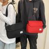 Japanese satchel men's canvas messenger bag simple retro wide shoulder strap messenger bag female literary student shoulder bag