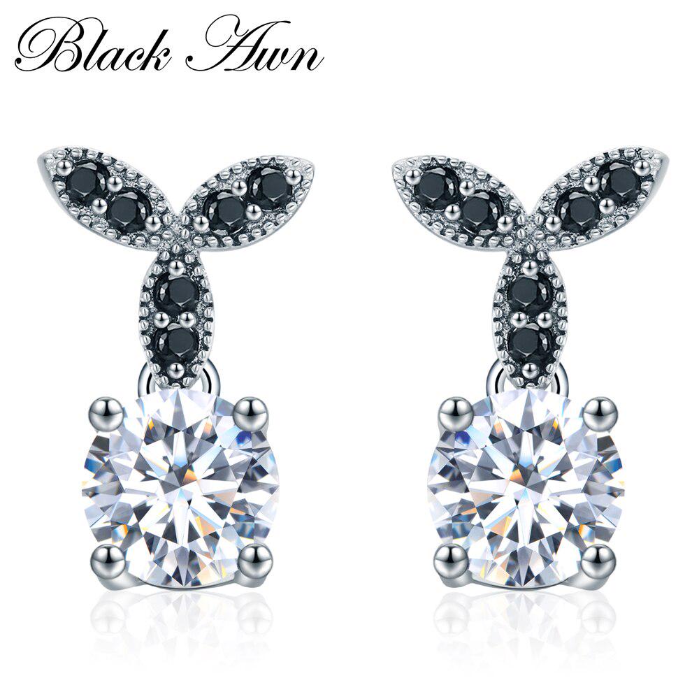 

Женские серьги-гвоздики BLACK AWN с черной шпинелью