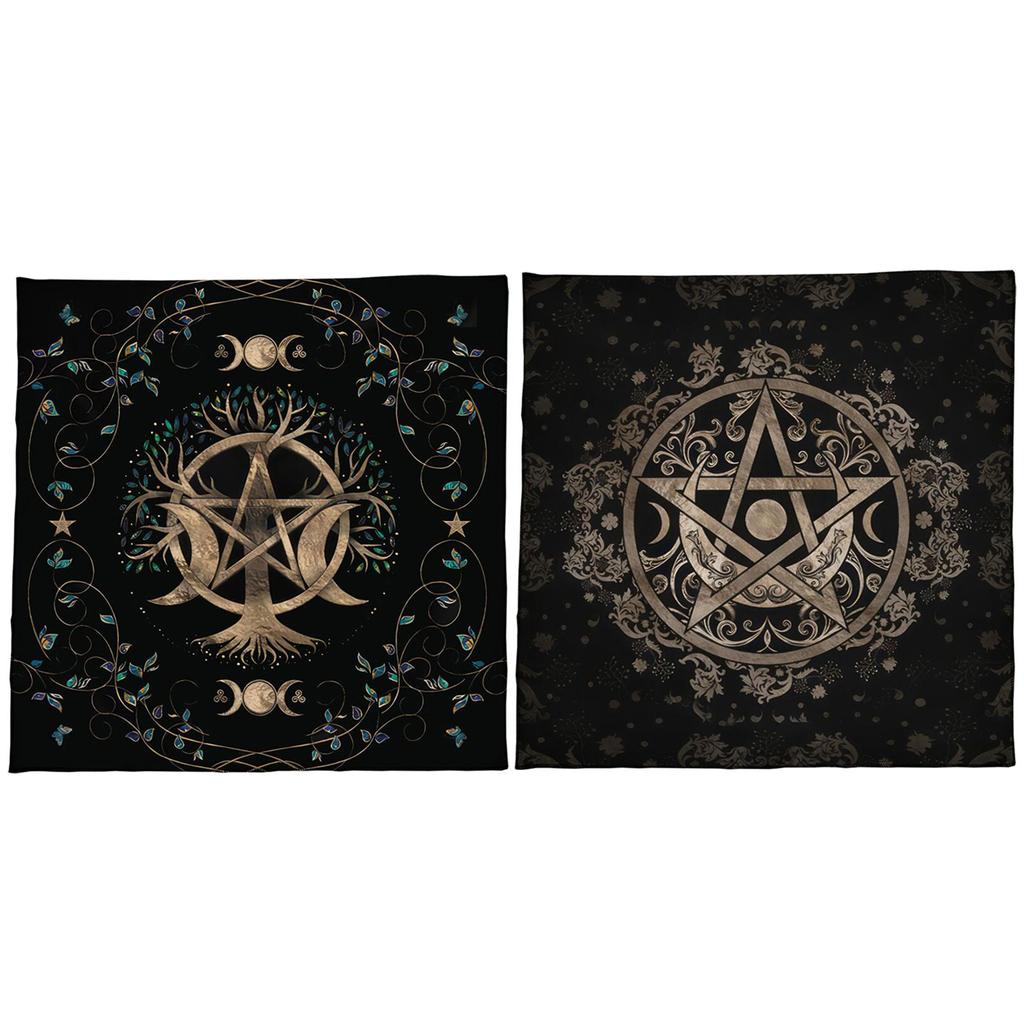 Divinations Tablecloth Pentagrams Pattern Astrologys Tarot Cards Tablecloth Altars Cloth Divinations Game Accessories
