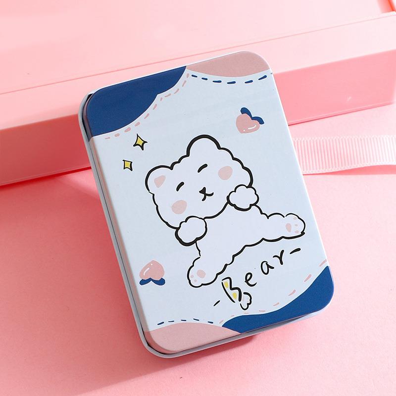 Rectangular Storage Box Printed Candy Box Postcard Small Tin Box Tinplate Storage Box Storage Box Sweet Cute Creative Cartoon