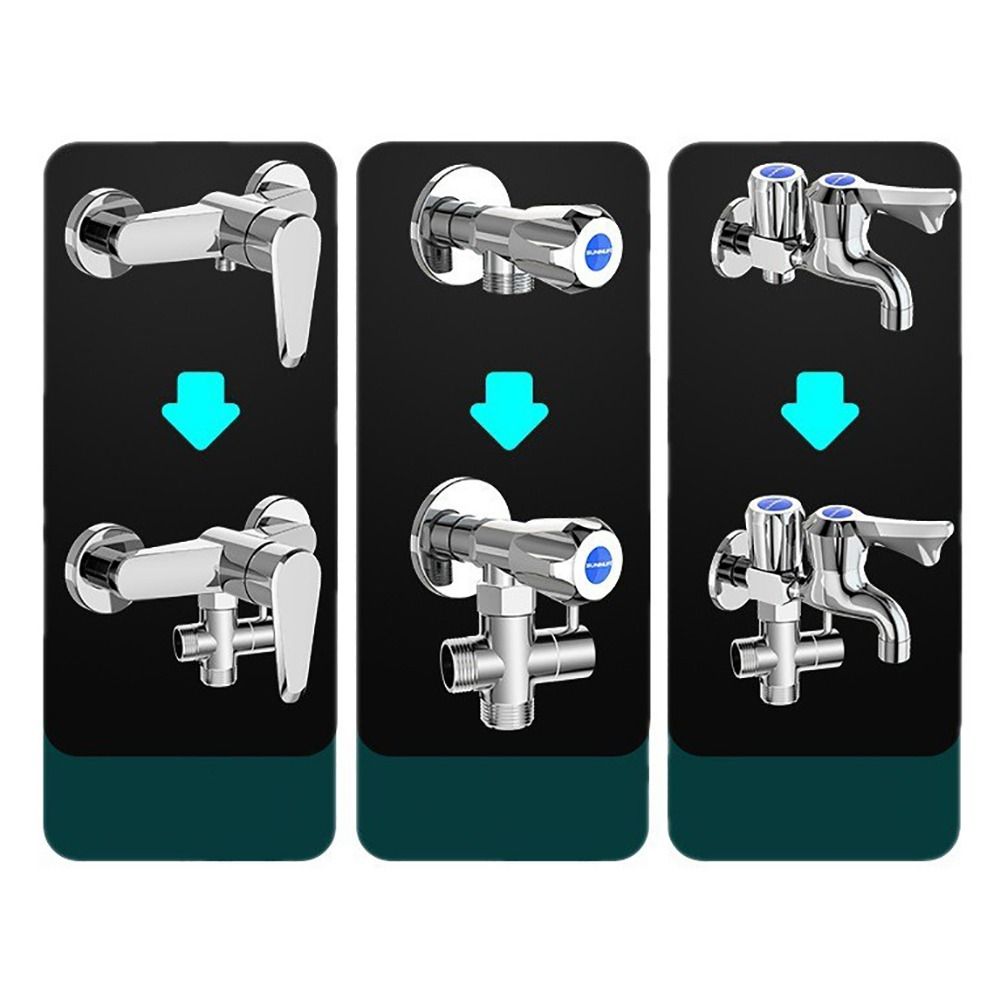 Standard Sizes 3-Way Diverter Valve Zinc Alloy Toilet Bidet Valve Bidet T Adapter Home Improvement