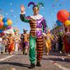Clown Costume For Kids And Adults With Polyester Fabric For Cosplay And Halloween Events