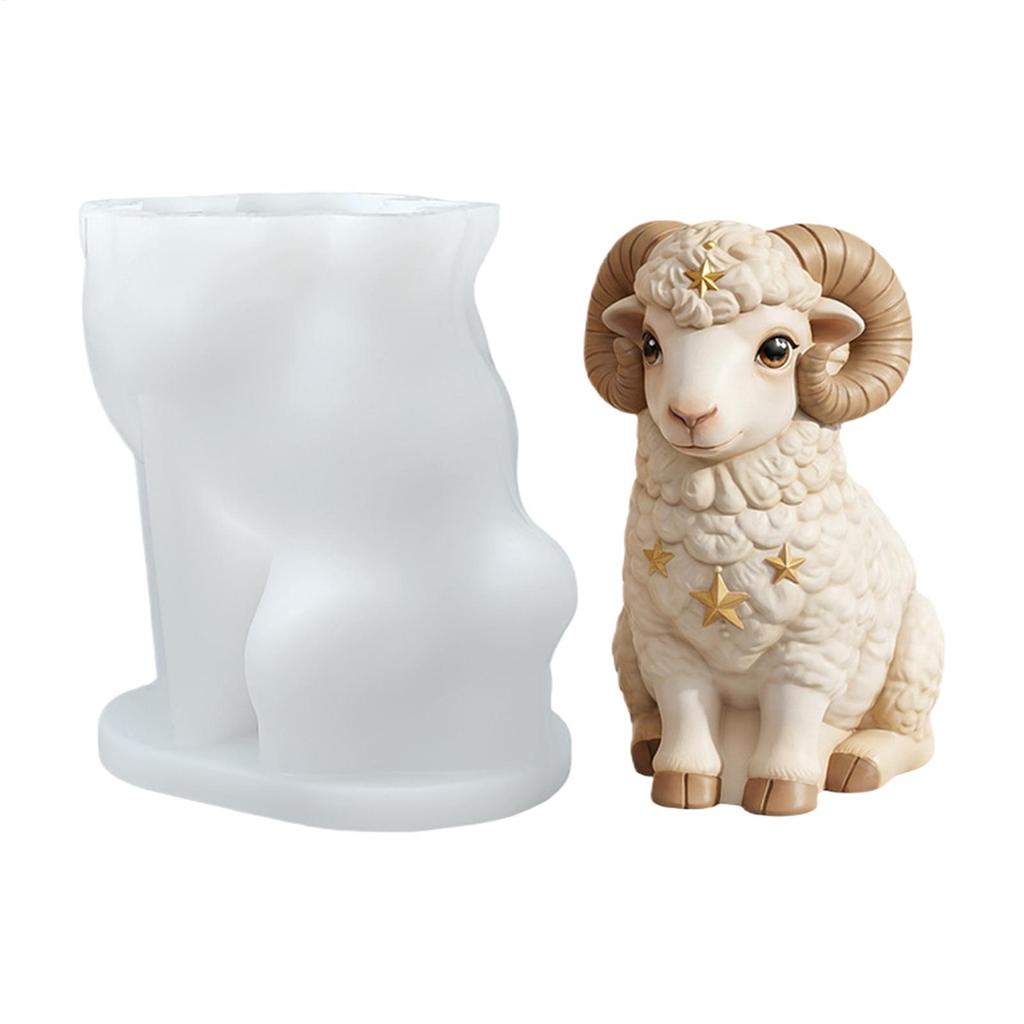 Sheep Candle Mold Sheep Candle Crafting Mould Lamb Resin Casting Mold for Soap Plaster Ornament Resin Craft Clay DIY Lovers