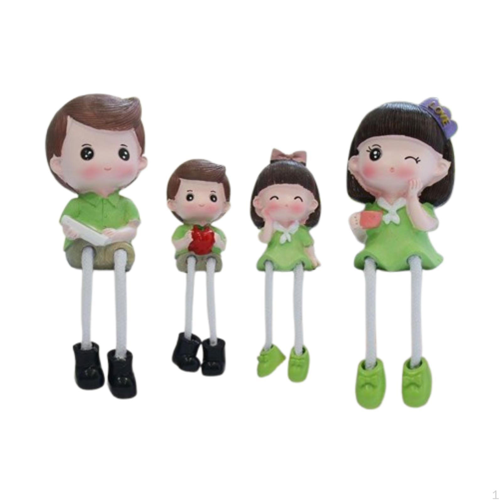 

4 Подвесные статуэтки кукол, Милые и элегантные миниатюры, Семейные украшения для спальни, дома, офисного стола Style C