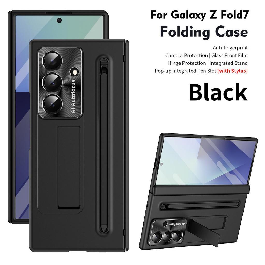 Samsung Galaxy Z Fold 7 Phone Case with Stylus Slot and Hinge Bracket
