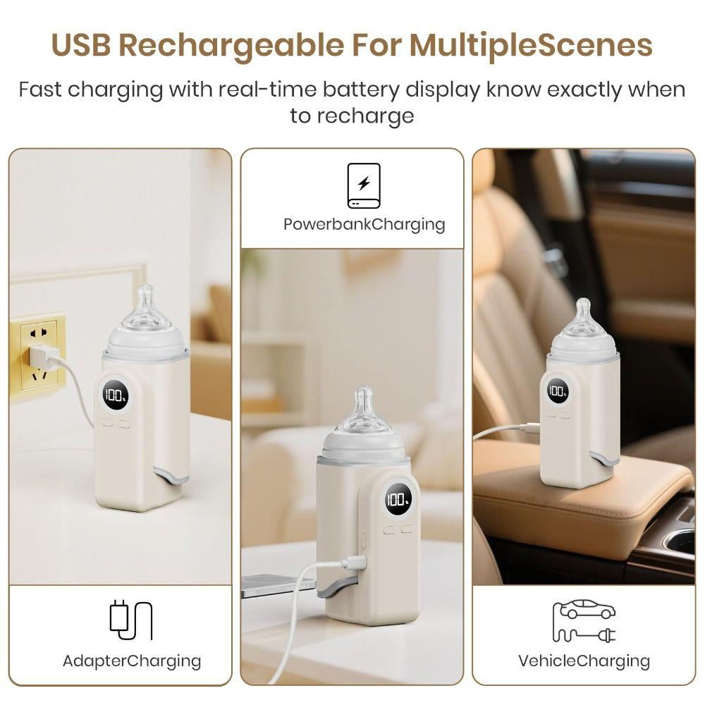 Constant Temperature Baby Bottle Warmer 4-in-1 Nighttime Milk Warmer Travel