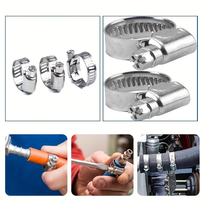 40-Piece Stainless Steel 1/4'' - 1-1/8'' Hose Clamp Set for Pipes, Intercoolers, Plumbing, Tubes & Fuel Lines