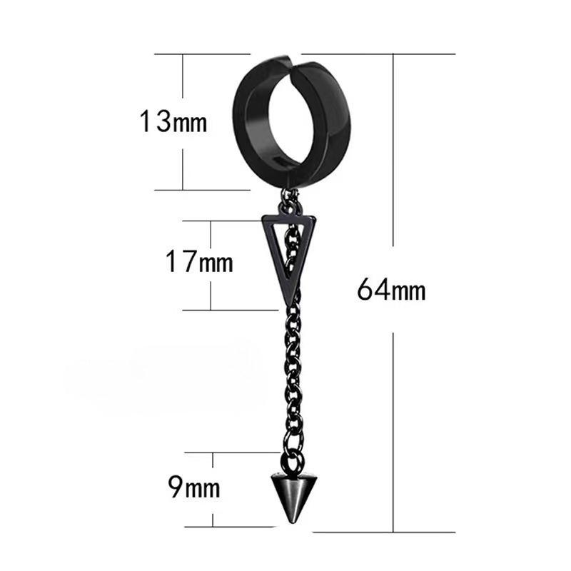 

Трендовые мужские хип-хоп серьги-подвески с бахромой, серьги-конусы с острым концом без подвесок, нейтральные мужские серьги, серьги-кольца, серьги-клипсы, крест, гексаграмма чёрный