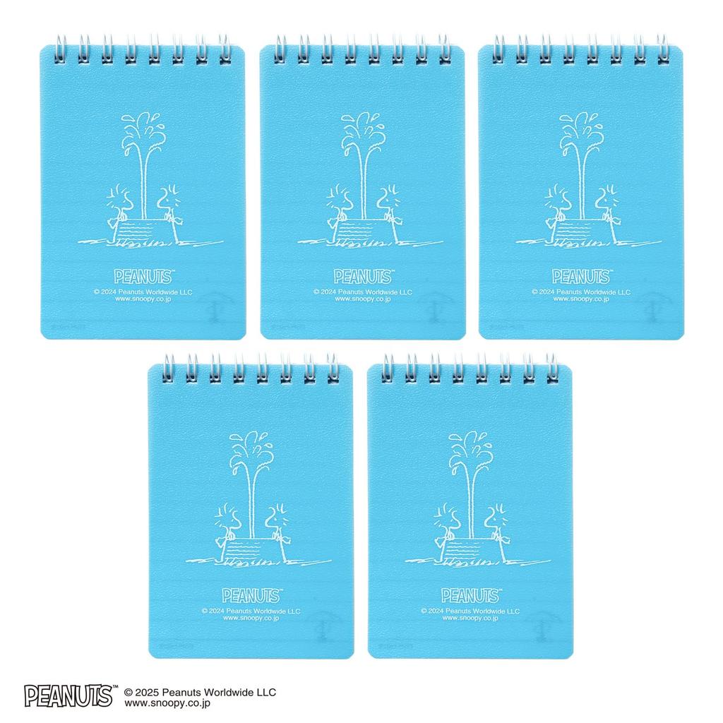Apica Rainguard Memo Snoopy Sky SWP59SB05T Pads, Design, Water-Repellent Paper, A7, Blue, 5-Pack,