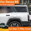 For BYD Leopard 8 Car Rear C-Pillar Decorative Cover Black Sticker Rear Window Protective Decal Exterior Car Accessories