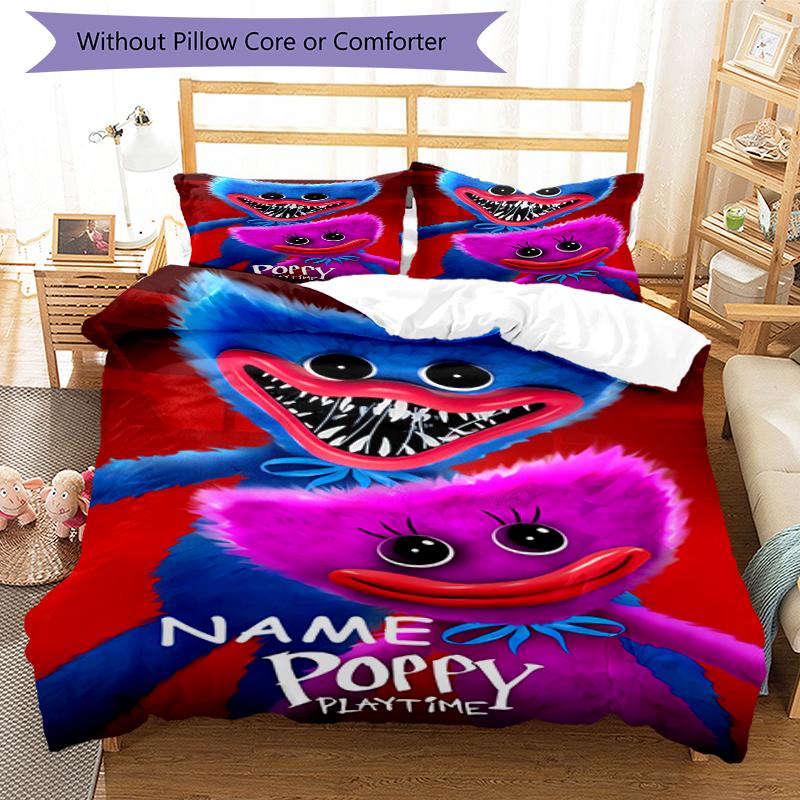 Set Biancheria da Letto Poppy Playtime Personalizzato con Nome 3 Pezzi Copripiumino Chiusura Include 1 Copripiumino e 2 Federe, Morbido e Confortevole per Tutte le Stagioni.