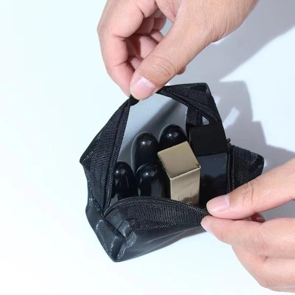 New Black Mesh Cosmetic Bag Zipper Closure Portable Toiletry Bag Clear Mesh Multi-functional Storage Pouch Travel Use