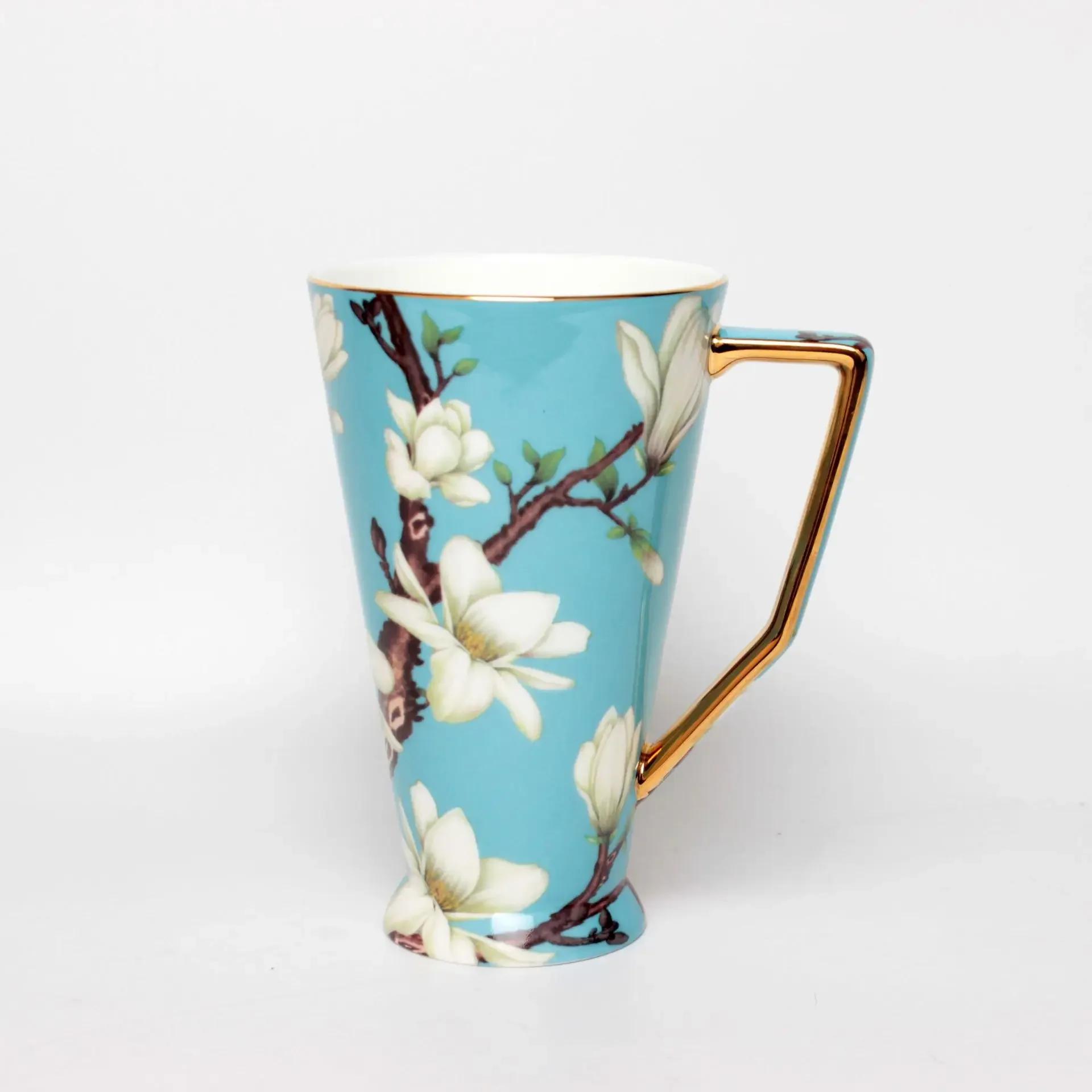 

Кружка из костяного фарфора, большая емкость для воды, новая китайская парная чашка, кофейная чашка с подарочной кружкой из Пномпеня, кофейные чашки 570ml синий