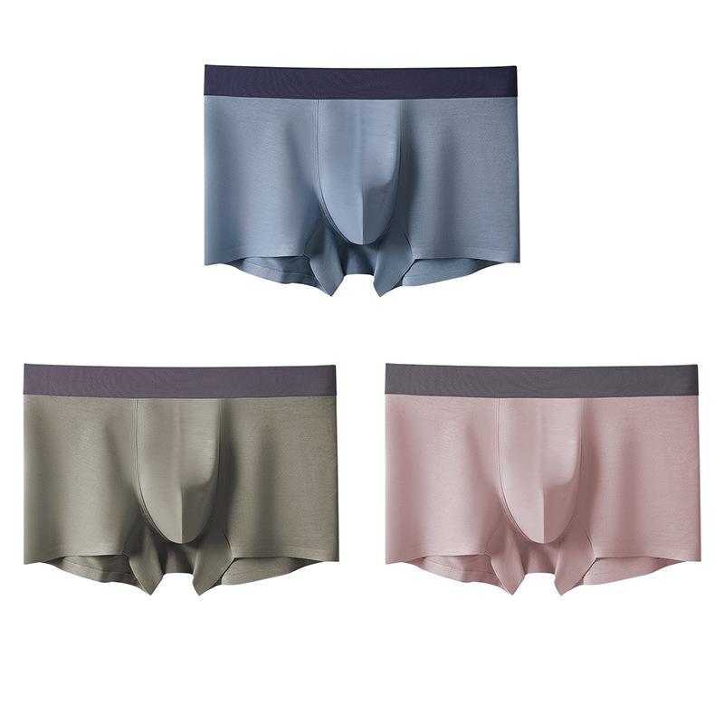Men's Seamless Modal Antibacterial Boxer Briefs - Mid-Waist, Spring/Summer Collection
