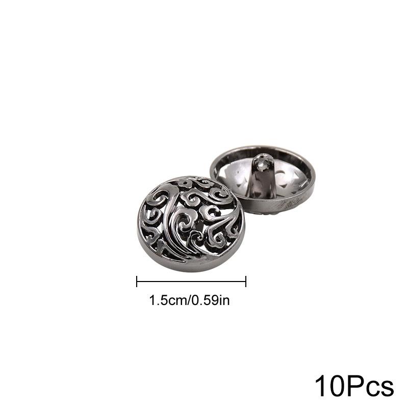 

10 шт. цинковый сплав пальто металлические пуговицы швейные аксессуары пряжка костюм облачные пуговицы модные кнопки ажурные золотые 15mm чёрный