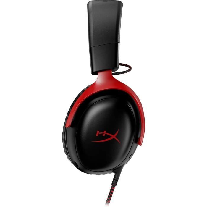 Casque gamer filaire - hyperx cloud iii - pour pc &amp; console - noir/rouge