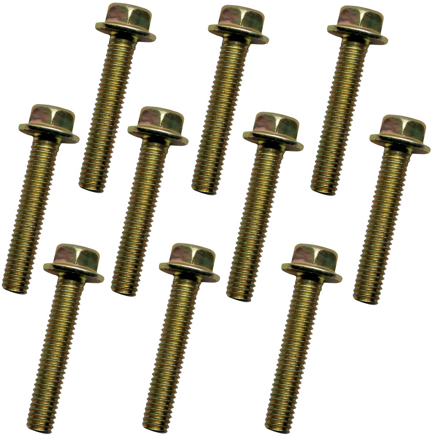 3/8  x 2  Flanged Hex Toothed Bolt by Color Zinc Plated, Alloy Steel,Grade 5.(10pcs Pack) 3/8  x 1-3/4