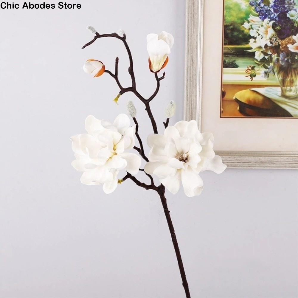 Real Touch Artificial Magnolia Flower Realistic EVA Simulation Big Magnolia Handmade Artificial Orchid Flowers Mother's Day Gift