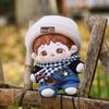 Niannyyhouse 15cm Plush Clothes Black Forest Set Plaid Scarf Knit Hat Glasses Parka Bib Pants Loose Cotton Doll Clothes Dress-up (15cm)