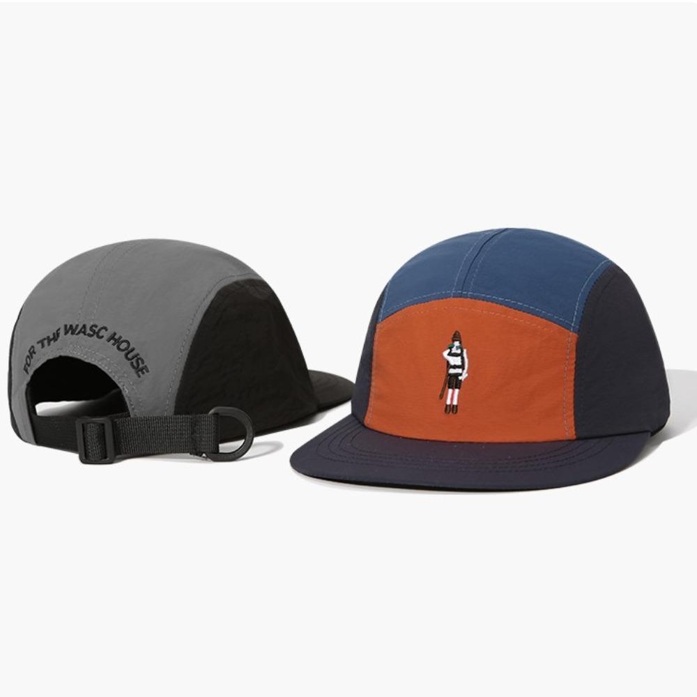Splicing Quick-drying Dad Hat Breathable 5-panel Baseball Cap Fashion Flat-brimmed Cap  Fishing