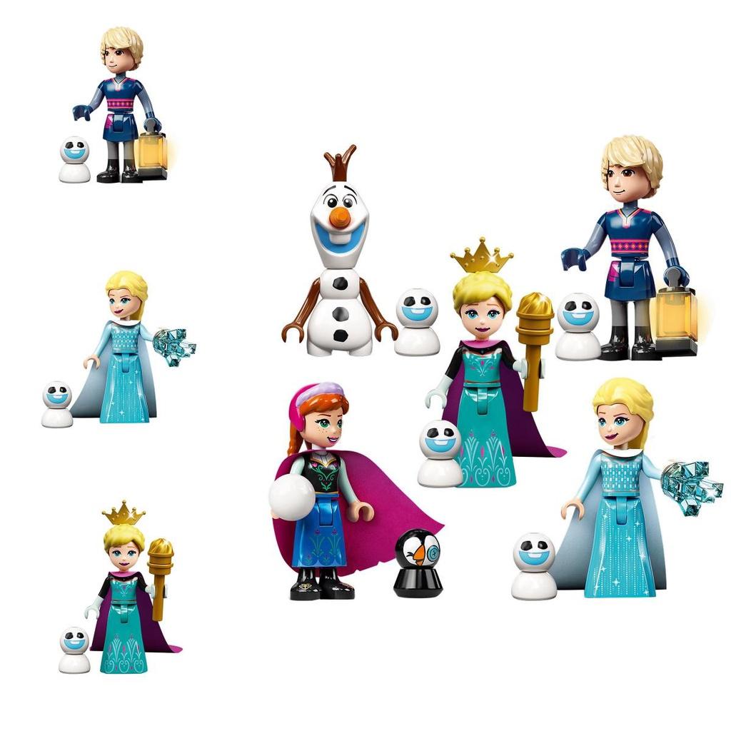 Disney Princess Frozen Minifigure Anna Elsa Olaf With Scepter Lamp High-quality Diy Blocks Kit For Kids
