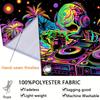 Glow in The Dark Skull DJ Tapestry, Blacklight Party Wall Art with Neon Palm Trees for Bedroom & Club