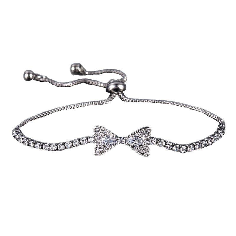Full Diamond Micro Set Bow Bracelet Fashion Trendy Fairy Retro Light Luxury Versatile Temperament Jewelry