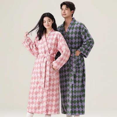 2025 Women's Thickened Plush Velour Bathrobe - Winter Long Coral Fleece Homewear for Couples