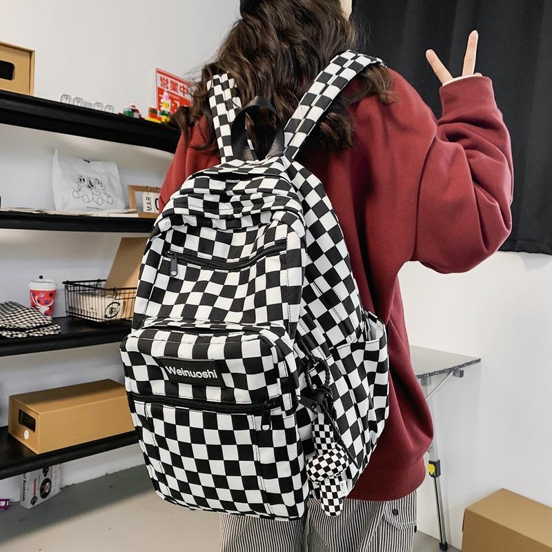 Solid color fashion new college style schoolbag women's large-capacity backpack female college student casual simple canvas