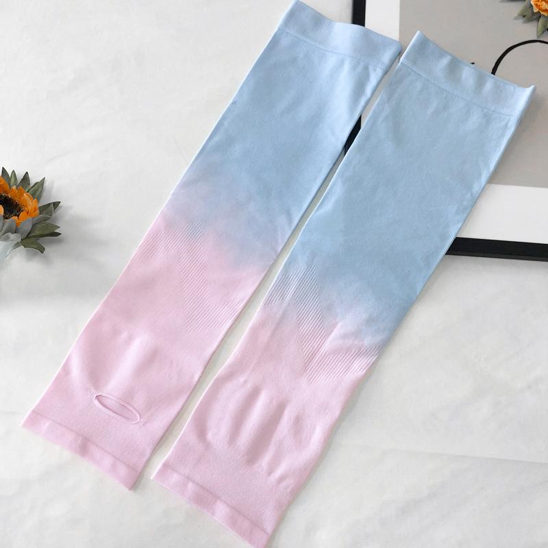 Gradient Ice Silk Cooling Arm Sleeves, UPF 50+ Sun Protection, Fingerless Arm Covers for Women, for Driving, Cycling, Outdoor Sports, Summer