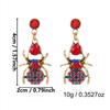 New Design Sweet Cool Black Bowknot Spider Dangle Earring for Women Gothic Spider Web Bat Long Tassel Earring Halloween Jewelry