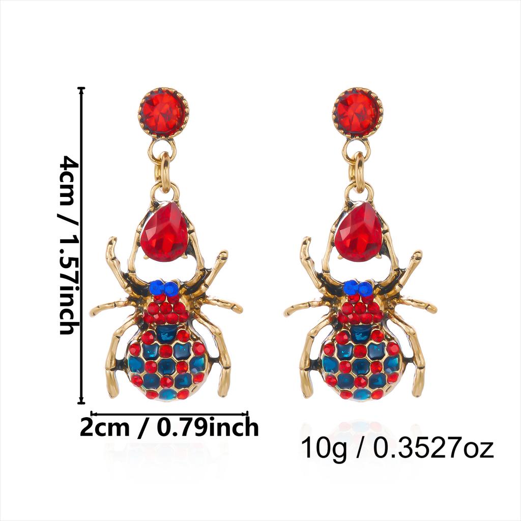 New Design Sweet Cool Black Bowknot Spider Dangle Earring for Women Gothic Spider Web Bat Long Tassel Earring Halloween Jewelry