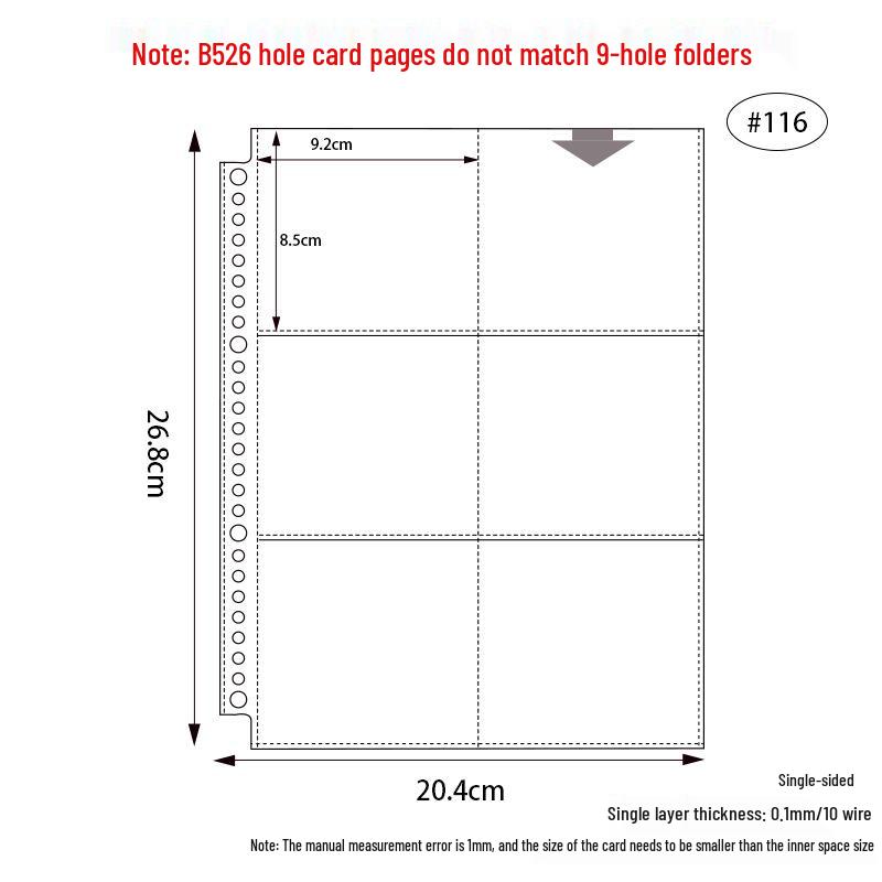 B5 Card Album with PP Transparent Inner Pages: Loose-Leaf with 1, 2, or 4 Pockets, 9-Hole Refill for Idol Card Storage