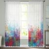Abstract Color Paint Window Tulle Curtains for Living Room Bedroom Hotel Luxury Decoration Sheer
