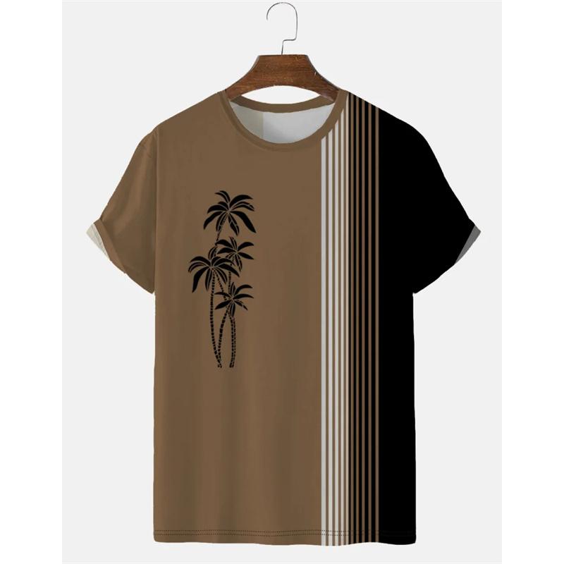 Coconut Tree Pattern 3D Printed Tees Summer Casual Harajuku O-Neck Short Sleeves Tops Hawaiian Men's T-shirts