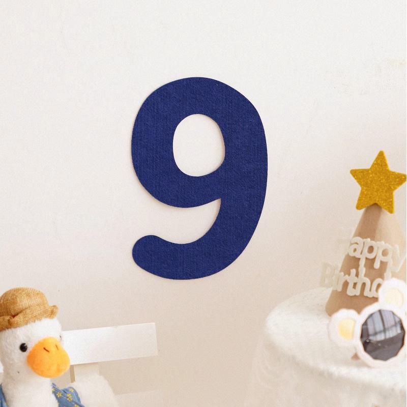 Mori Simple Felt Happy Birthday Party Digital Wall Sticker Baby First Year Party Decoration Photo Props