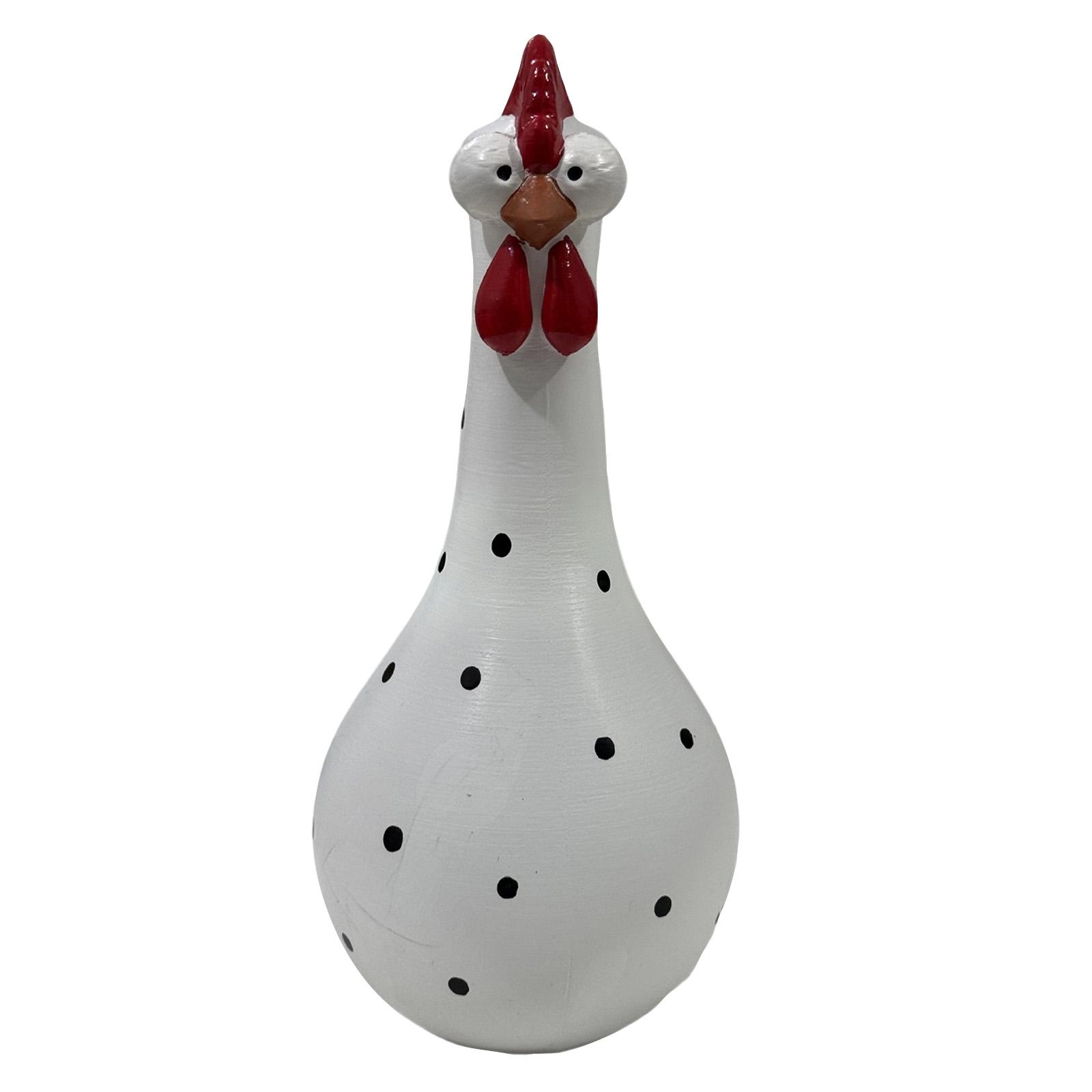 

Resin Long Neck Chicken Figurine Decorative Vase with Polka Dot Pattern for Home Tabletop Ornament and Display Accent One Size белый