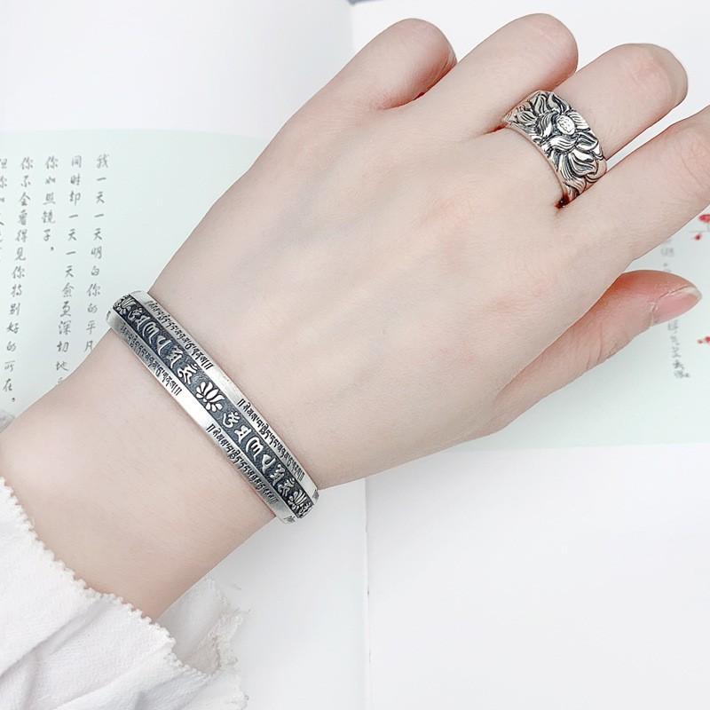And Womens New Mens Heart Sutra Bracelet With Ethnic Style Retro Buddhist Scripture Opening Adjustable Bracelet For Birthday Gifts To Friends