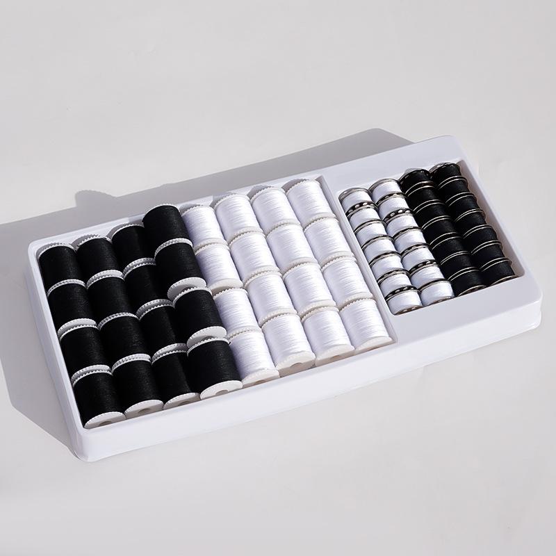 

60-Color Sewing Thread Set: 32 Large Spools & 28 Metal Bobbins for Home Machines